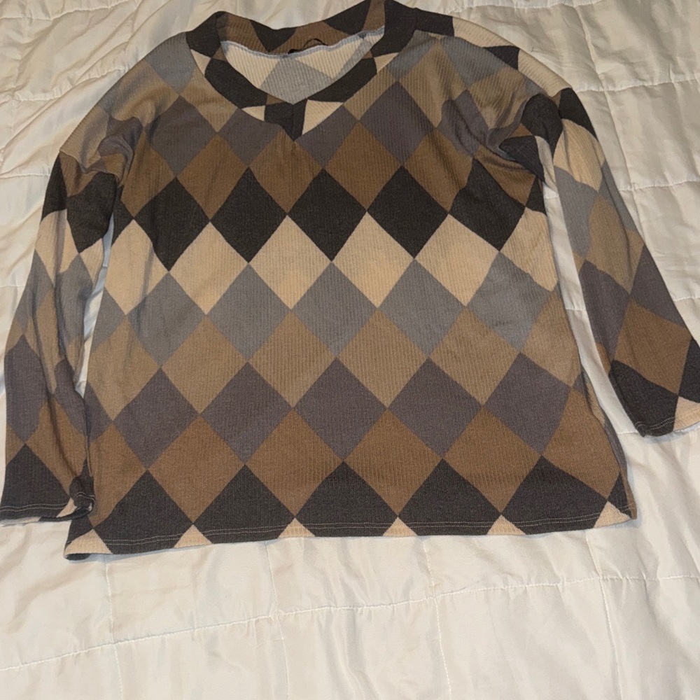 Bombom Elegant Argyle Women's Cardigan